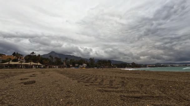 Time Lapse Dark Clouds Famous Mountain Concha Marbella Spain — Stock Video