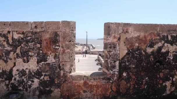 Harbour Essaouira Scala Port Genoese Built Citadel Fortress Skala Port — Vídeo de stock