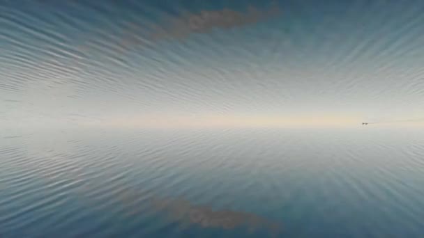 水の穏やかな平和的な体の夢のような壮大な反射を上下に 空中転送 — ストック動画