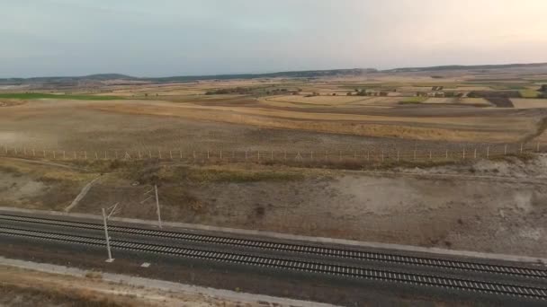 Ferrovia Alta Velocidade Para Cidade Eskisehir — Vídeo de Stock