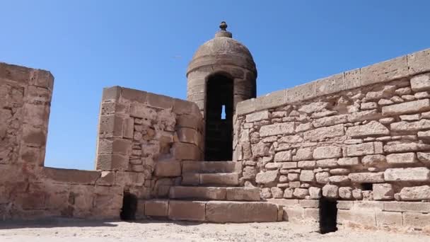 Harbour Essaouira Scala Port Genoese Built Citadel Fortress Skala Port — Vídeo de stock
