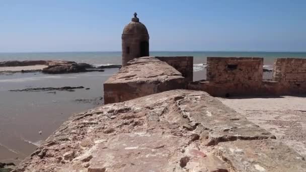 Λιμάνι Της Essaouira Και Scala Port Ένα Genoese Χτισμένο Ακρόπολη — Αρχείο Βίντεο
