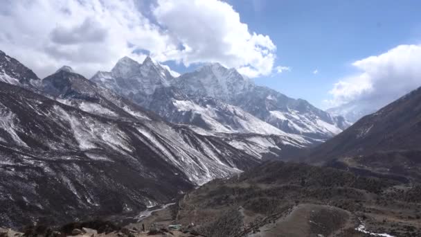 Una Hermosa Vista Las Montañas Del Himalaya Región Del Everest — Vídeos de Stock