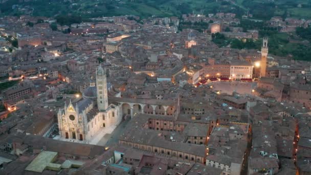 Vista Aérea Centro Siena Toscana — Vídeo de Stock