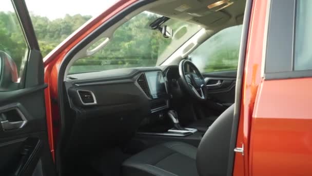 Μαλαισία Μαρτίου 2022 Private Pickup Car Σκούρο Πορτοκαλί Χρώμα Isuzu — Αρχείο Βίντεο