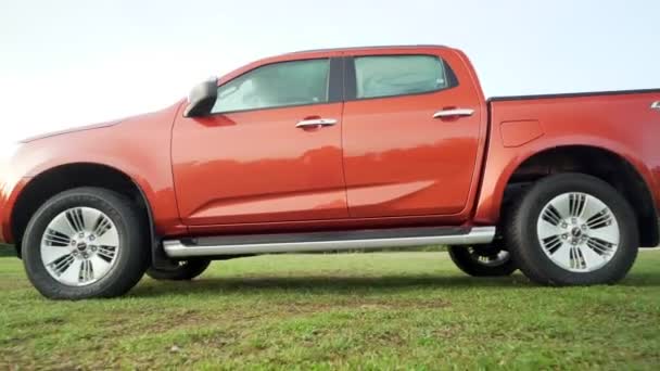 Kuala Lumpur Malaysia March 2022 Private Pickup Car Dark Orange — Vídeo de Stock