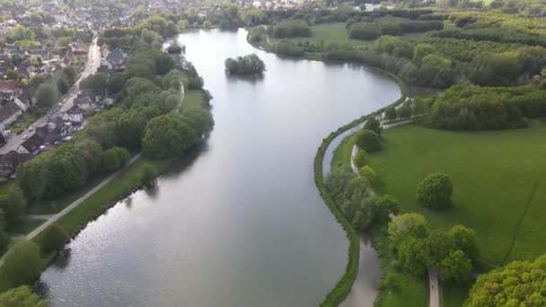 German Lake Park Aerial View — Vídeos de Stock