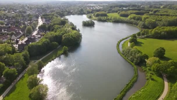 German Lake Park Aerial View — Vídeos de Stock