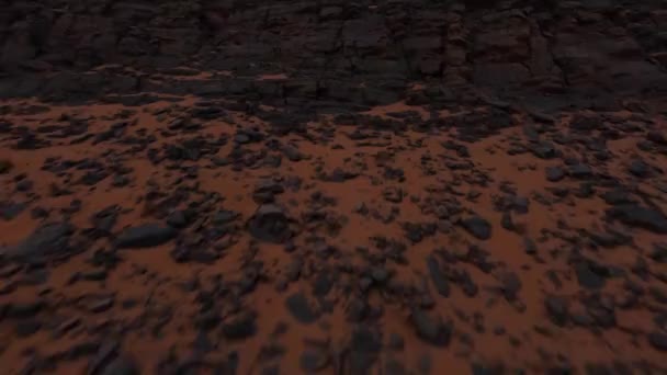 Drone Flying Desert Rocks Morocco Sunset Aerial Fpv Reveal — Stock Video