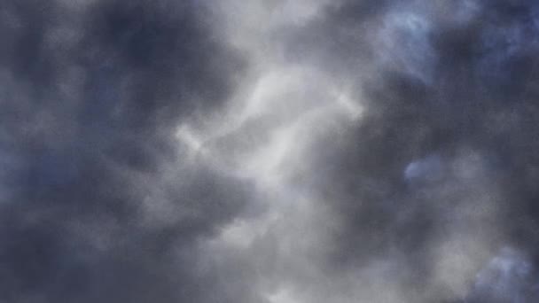 Trovoadas Nuvens Movendo Sobre Raios Céu Relâmpagos — Vídeo de Stock
