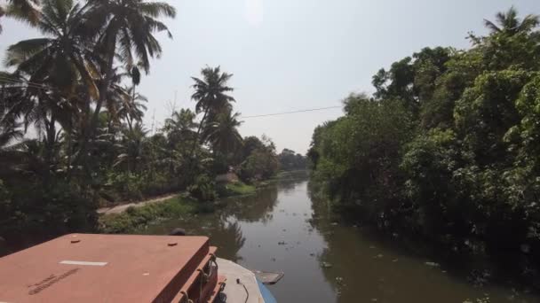 View Sailing Boat Canal Alappuzha Alleppey India — ストック動画