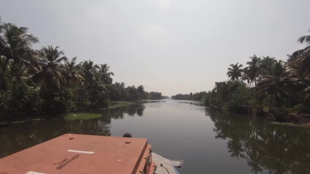 Navigable Canal Alappuzha Alleppey Seen Bow Boat Movement India — Video Stock
