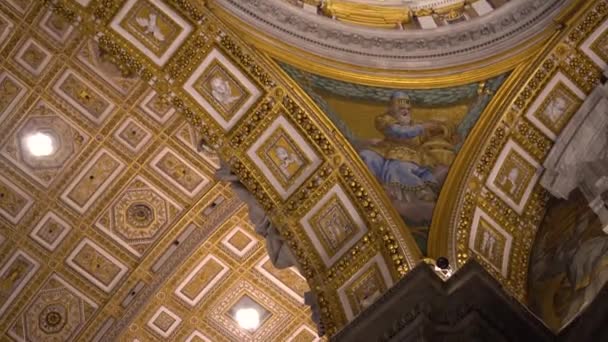 Pijler Het Vaticaan Rome Met Plafondschilderingen — Stockvideo