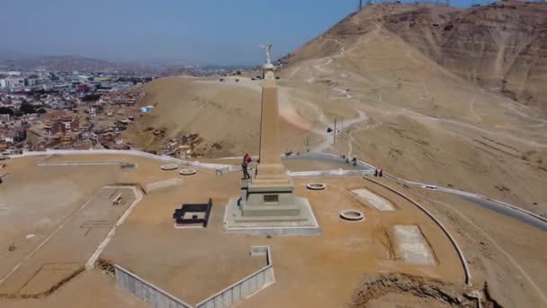 Drone Footage Obelisk Lima Peru Located Area Called Morro Solar — Stock video