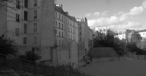 Monochrome Arenes Lutece Historic Buildings Paris France Wide — Stock video