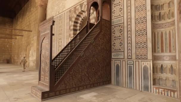 Minbar Mamluk Sultan Nasir Muhammad Ibn Qalawun Mosque Cairo Citadel — Stockvideo