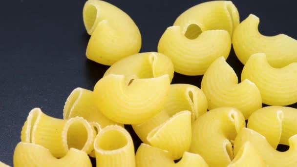 Macro Shot Pipe Rigate Italian Macaroni Macro Shot Rotating Motion — Stock videók