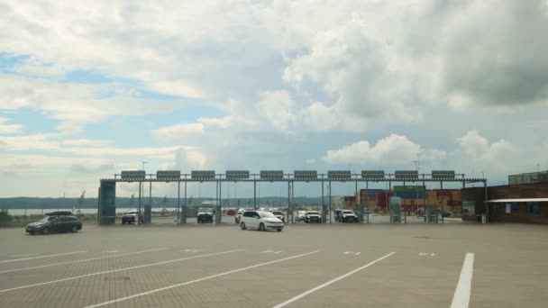 Harbour Cars Ferry Toll Tollgate Infrastructure — Vídeo de Stock
