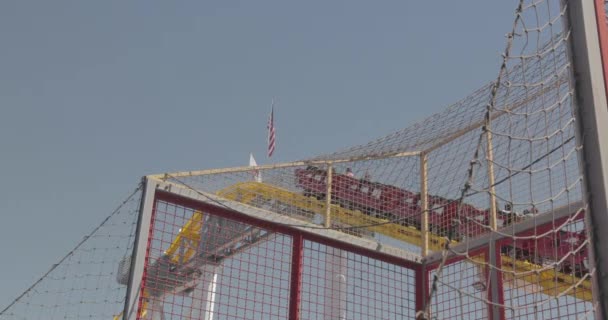 Santa Monica Pier Roller Coaster — Vídeos de Stock