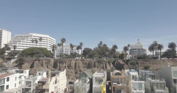 Southern California Cliffs Palm Trees Sunny Afternoon — Vídeos de Stock