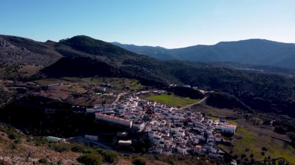 Aerial View Dolly City Cabra Andalucia Spain Mountains — Vídeo de Stock