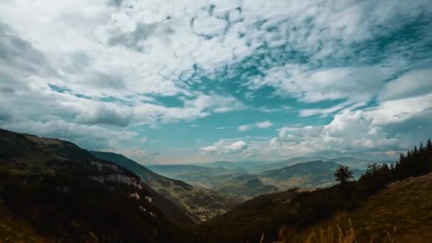 Ultrawide Mountain View Small City Situated Distance — Stock videók