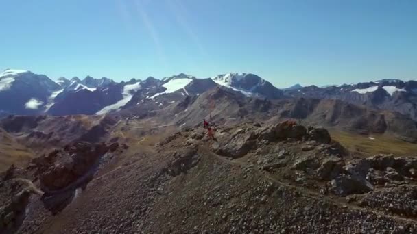 Alpská Krajina Ornamenty Ledovec Pozadí Letecké Záběry — Stock video