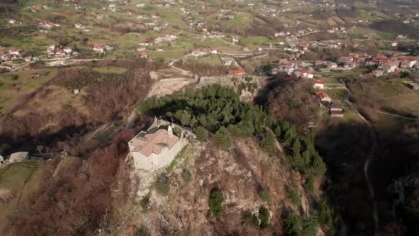 Aerial Circle View Top Sacred Mount Calvario Italy — Video Stock