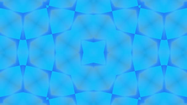 Niebieski Kalejdoskop Szklana Symetria Tło Animacja — Wideo stockowe