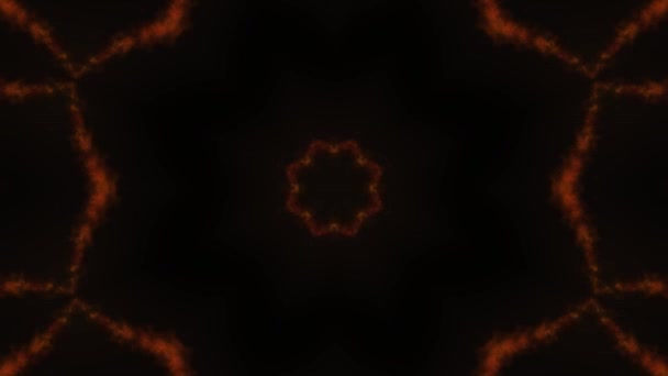 Kaleidoscope Chakra Fire Effect Pattern Dark Background — Vídeo de Stock