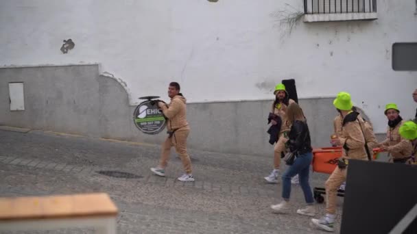 Typical Andalusian Carnival Music Group Andalusia Walking Street — Stockvideo