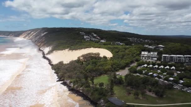 Vista Aérea Una Playa Fangosa Después Ciclón Australia — Vídeo de stock