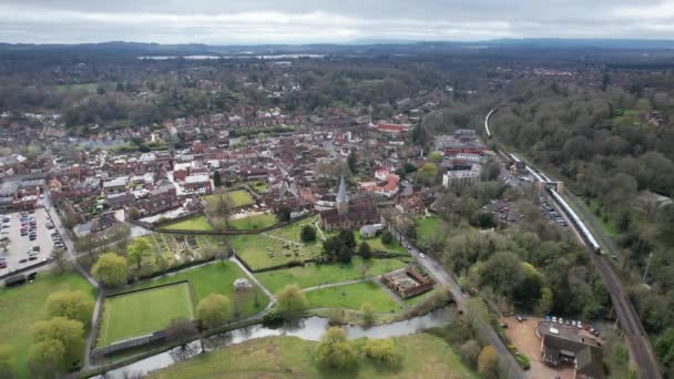 High Drone View Godalming Market Town Surrey 2022 — Stok video