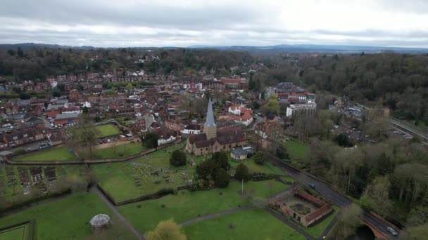 Parish Church Peter Paul Godalming Surrey Drone Aerial Footage — Vídeos de Stock