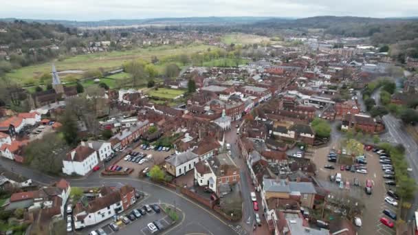 Town Centre Godalming Surrey Drone Aerial Footage — Stok video