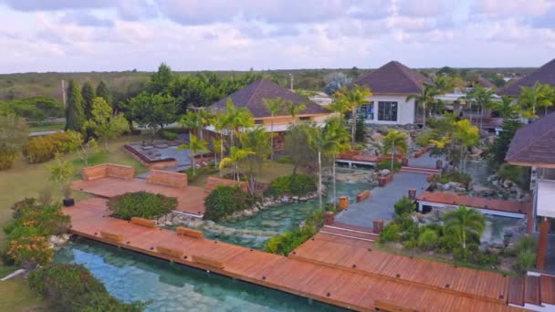 Los Establos Manege Met Prachtige Luxe Villa Cap Cana — Stockvideo