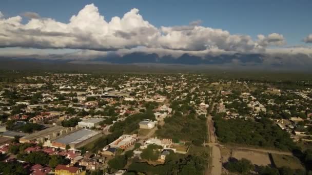 Villa Maria City Cordoba Province Mountains Background Argentina Aerial Drone — Stok video