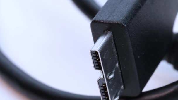 Ssd Hard Disk Wire Plug Connector Macro Shot Close View — Vídeos de Stock