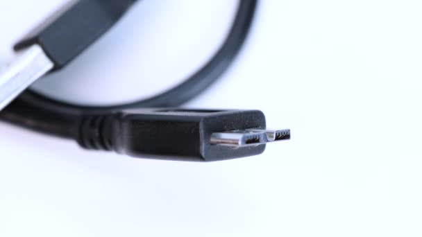 Macro Shot Ssd Hard Disk Wire Plug Connector Close View — Vídeo de Stock