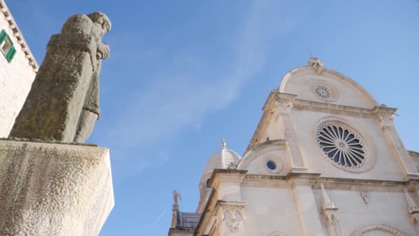 Cathédrale Saint Jacques Sibenik Panoramique Vers Bas — Video