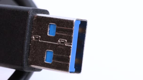 Usb Connector Plug Very Close View Macro Shot Detail Video — Stok Video