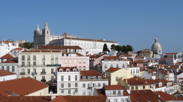 Bird Eye View Rooftops Lisbon — Vídeo de stock