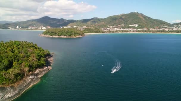 Jetski Ιππασία Ένα Νησί Στη Μέση Του Μπλε Θάλασσα Andaman — Αρχείο Βίντεο
