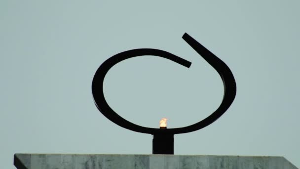 Eternal Flame Democracy Projected Oscar Niemeyer Brasilia Flame Represent Democracy — стокове відео
