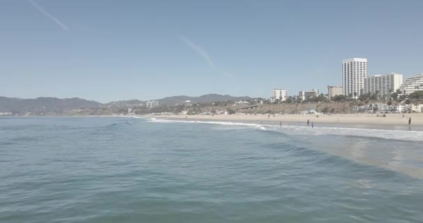 Pacific Ocean Seen Drone Just Water Heads Malibu — Video Stock