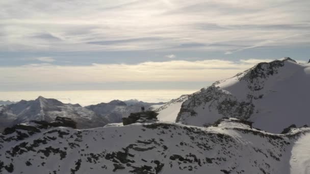 Vue Hiver Sur Montagne Mittelallalin Suisse — Video