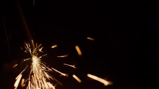 Angle Grinder Applied Metal Small Metal Particles Ejected Sparks Black — Video