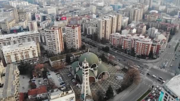 Pohled Kostel Klimenta Ohridu Okolí Skopje Severní Makedonie — Stock video