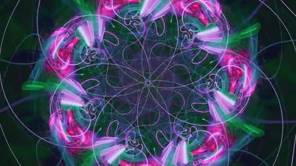 Forever Bloom Seamless Looping Abstract Kaleidoscope Cosmic Fractal Music Colorful — Stock videók