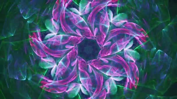 Forever Bloom Seamless Looping Abstract Kaleidoscope Cosmic Fractal Music Colorful — Video Stock